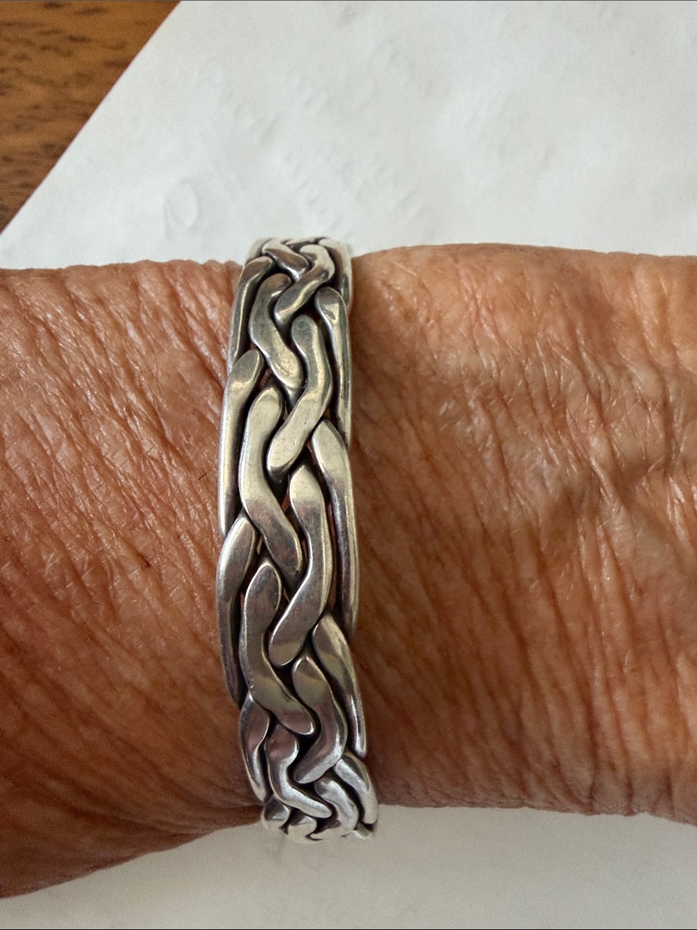 Sterling Silver Braided Link Bracelet - Silver